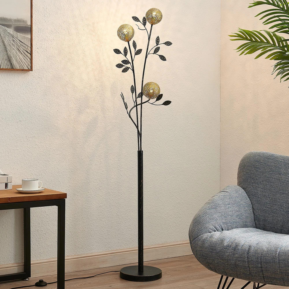Lucande Evory lampe sur pied à 3 lampes pour décoration intérieure