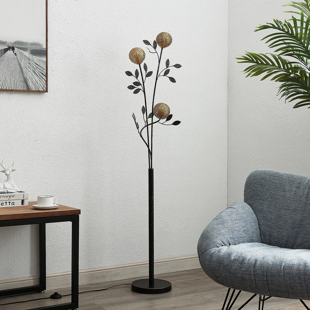 Lucande Evory lampe sur pied à 3 lampes pour décoration intérieure