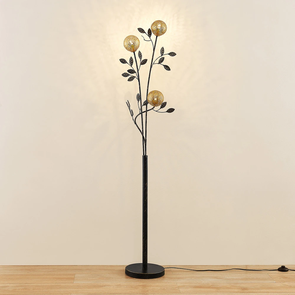 Lucande Evory lampe sur pied à 3 lampes pour décoration intérieure