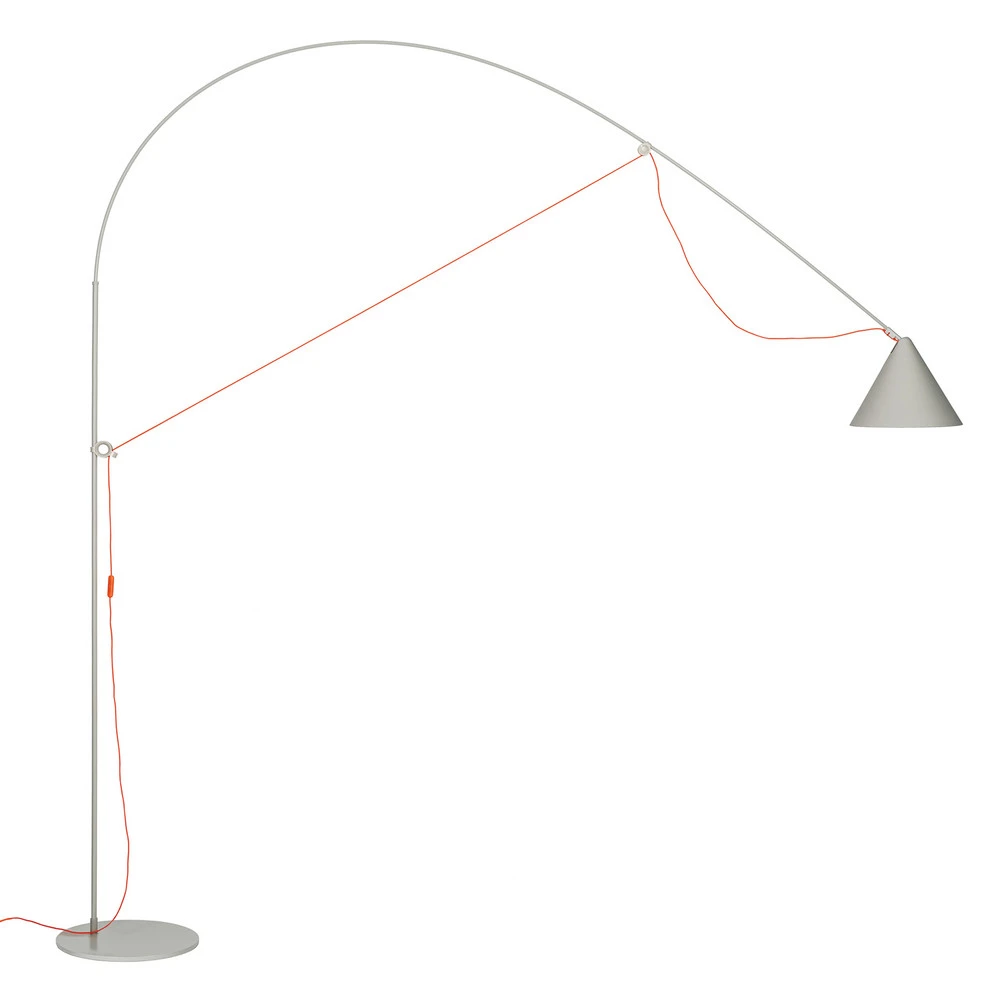 midgard Lampe sur pied LED AYNO XL, gris/orange, 2.700 K 290 cm (Certifié CE)