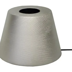 Pied de lampe conique bois aluminium 7,5 cm. pour décoration intérieure