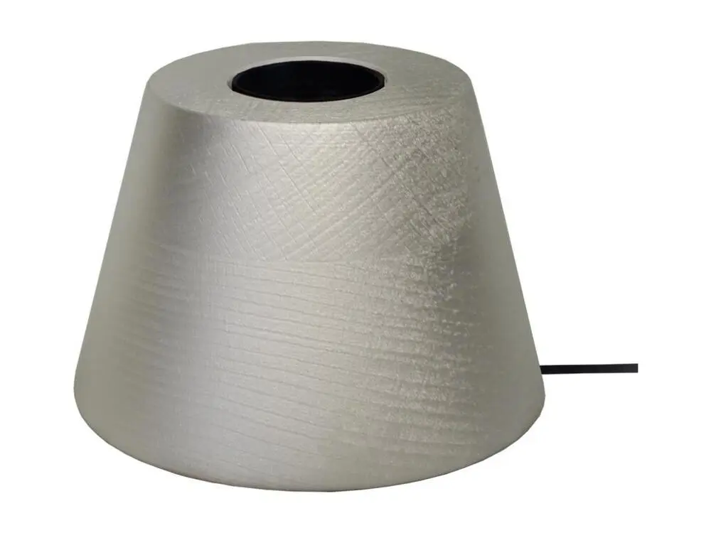 Pied de lampe conique bois aluminium 7,5 cm. pour décoration intérieure