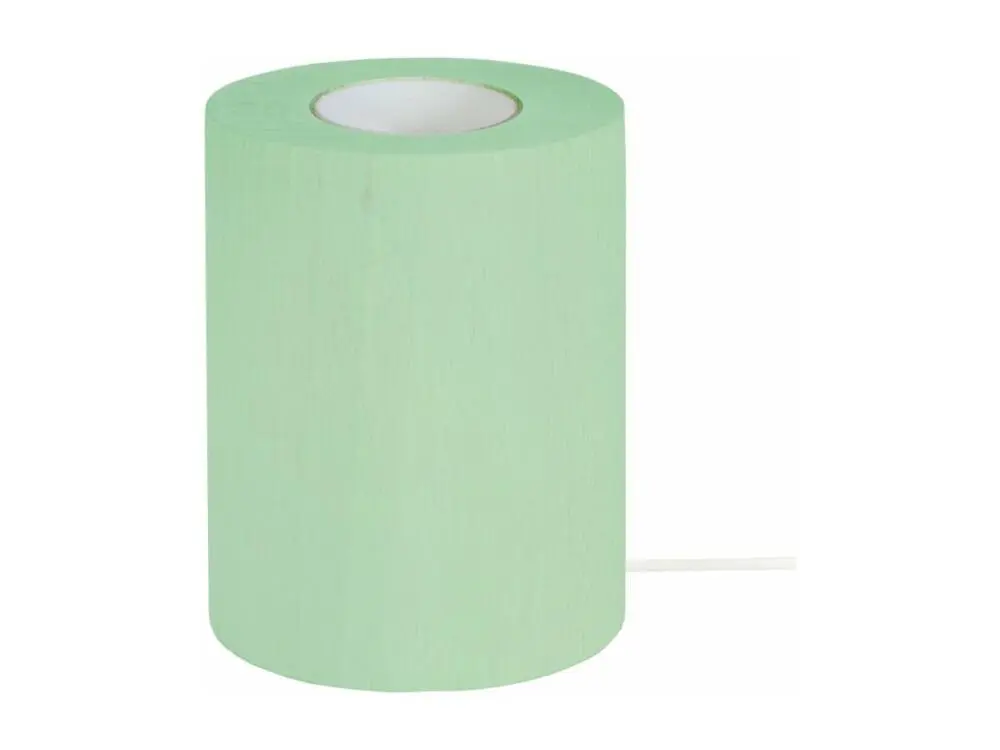 Pied de lampe cylindre bois vert 10,5 cm. avec variateur d'intensité