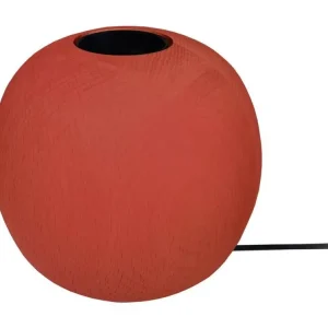 Pied de lampe globe bois rouge 10 cm. (Certifié CE)