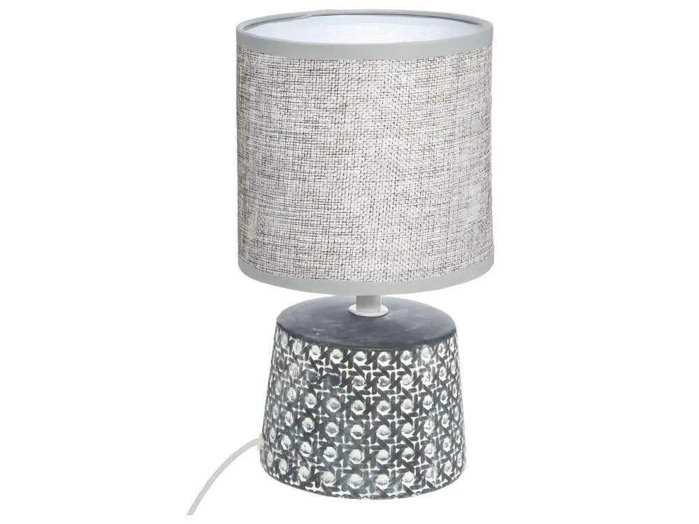Socle en bois massif Lampe à poser Pied en céramique style Cannage H 23 cm