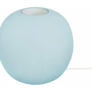 Socle en bois massif Pied de lampe globe bois bleu 10 cm.
