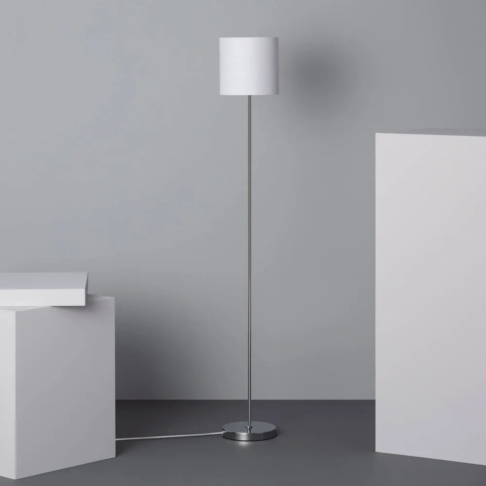 Socle en céramique Pied lampe métal avec abat-jour tissu équipé d'éclairage LED.