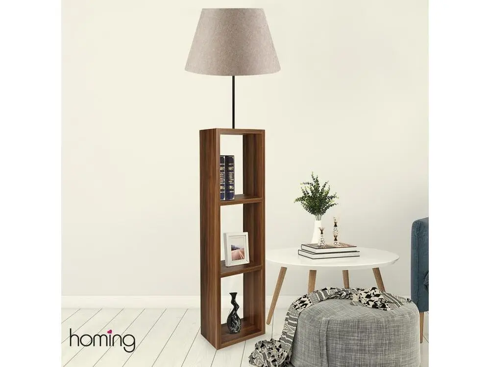 Suspension à trois bras Lampe à pied avec 100% MDF, sable, collection Victoria, 38x38x140, E 27 Max 60 W