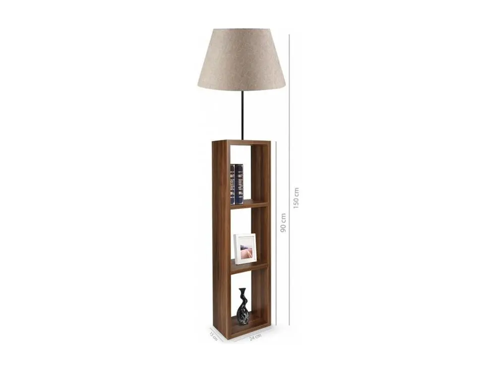 Suspension à trois bras Lampe à pied avec 100% MDF, sable, collection Victoria, 38x38x140, E 27 Max 60 W