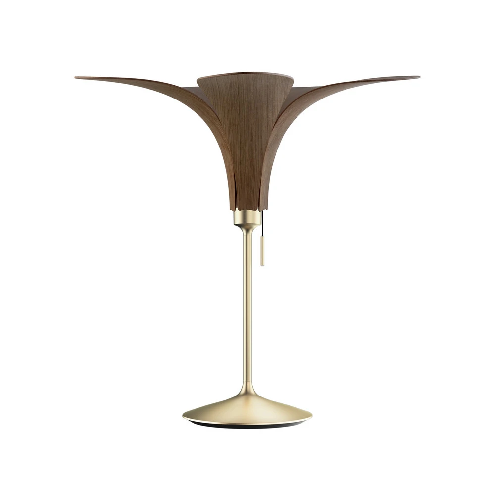 UMAGE Jazz lampe à poser chêne profond, pied laiton