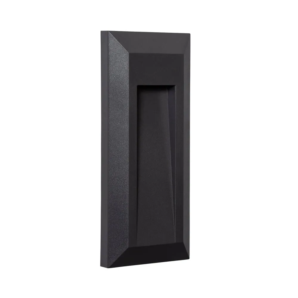Haute Luminosité Lanterne LED Extérieure Noire Gisli en Saillie Forme Rectangulaire