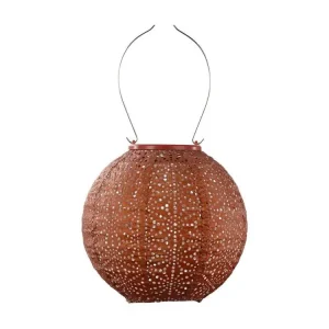 Lanterne solaire Round 20 cm Sashiko - Cuivre Autonomie : 12 heures
