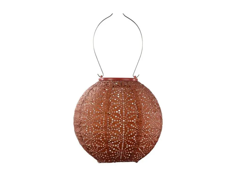 Lanterne solaire Round 20 cm Sashiko - Cuivre Autonomie : 12 heures