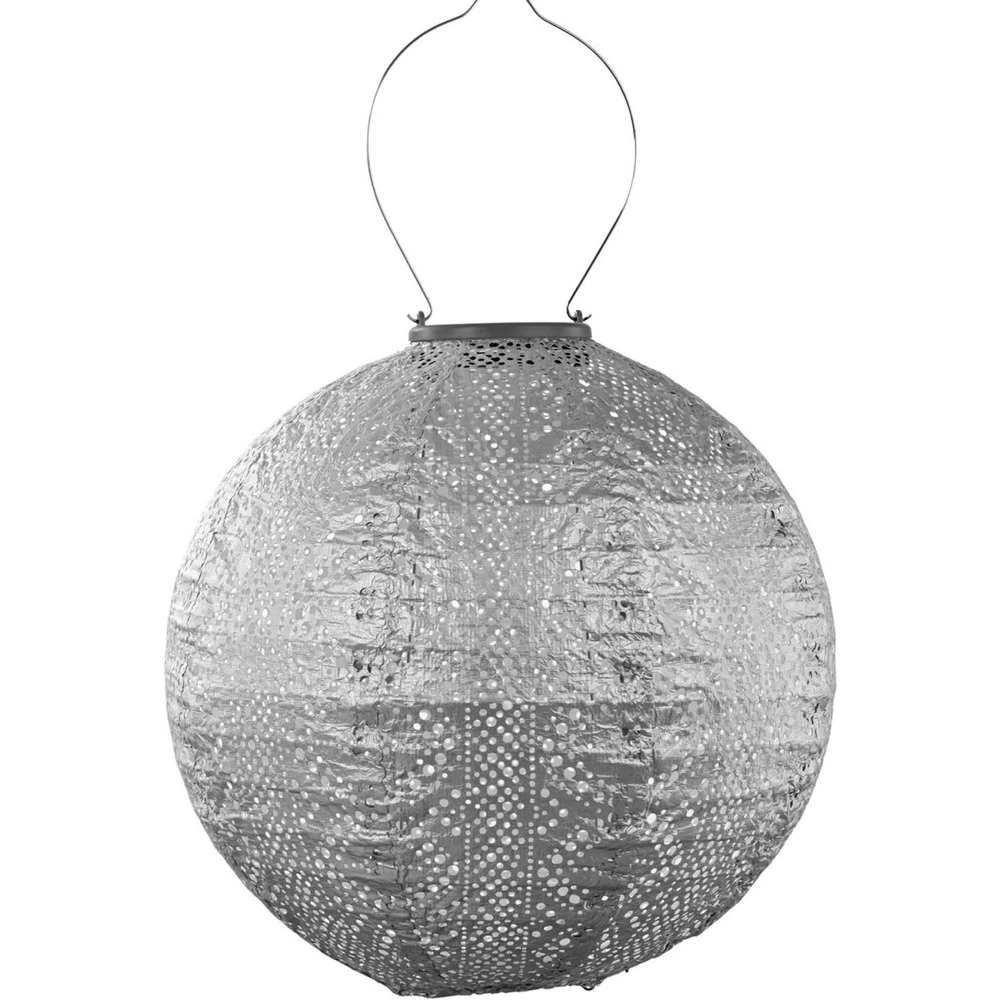 Étanche IP65 Lanterne solaire round 30 cm lace - argent