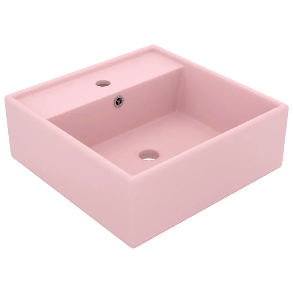Lavabo carré de luxe à trop-plein vasque à poser de toilette lave-mains de salle de bain salle cosmétique maison 41 x 41 c...