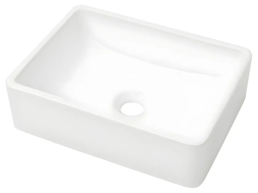 Lavabo céramique lave-mains vasque evier pour salle de bain toilette 41 x 30 cm blanc 02_0002526