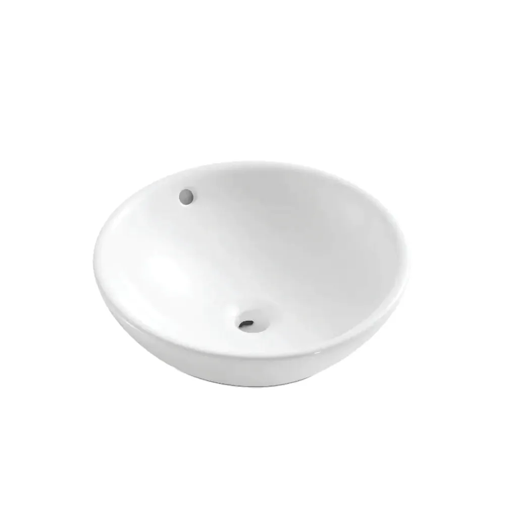 Lavabo rond en céramique pour salle de bain Nortrends avec Limiteur de Débit