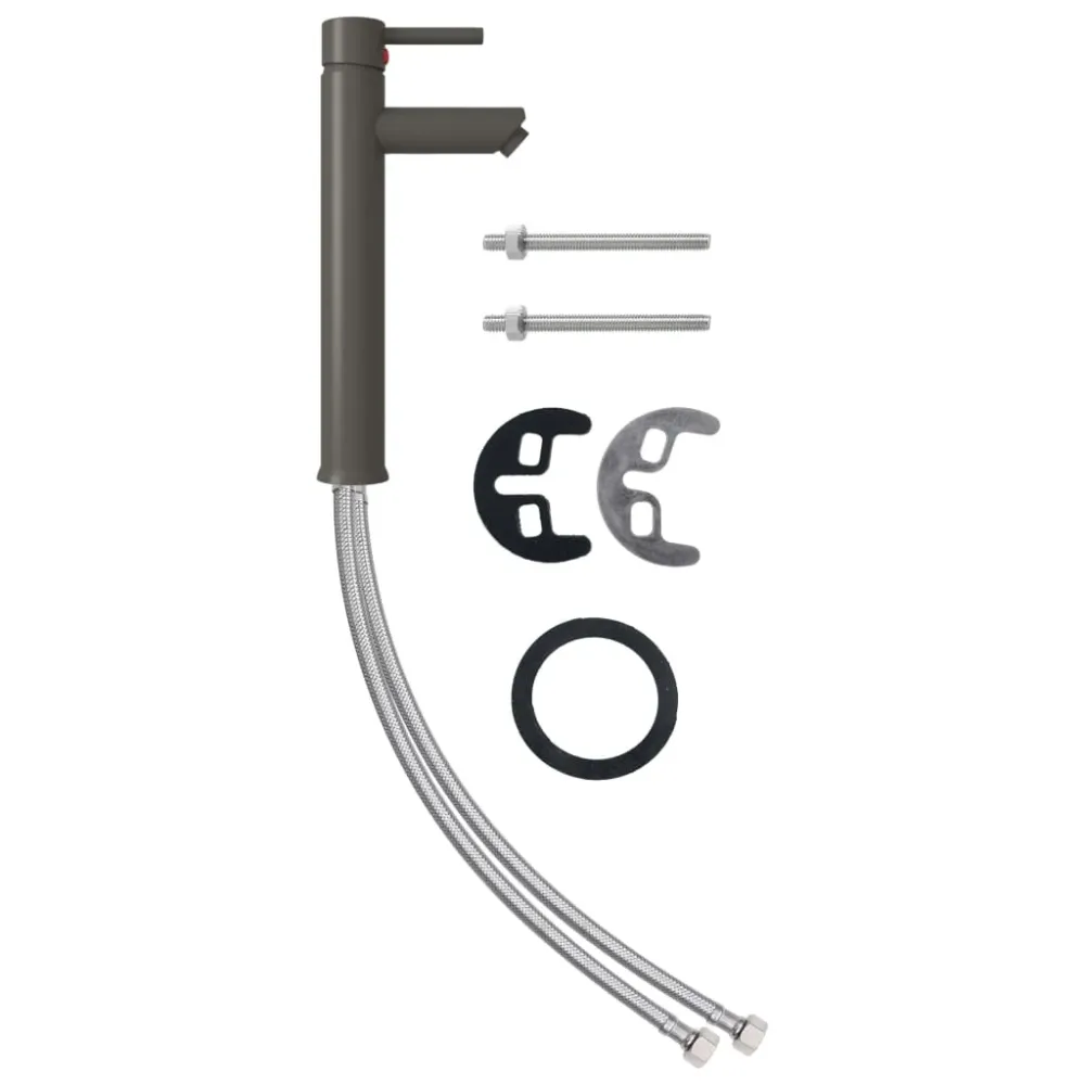 Lavabo salle de bain diamètre 42 cm avec robinet et drain à poussoir verre trempé 02_0002852