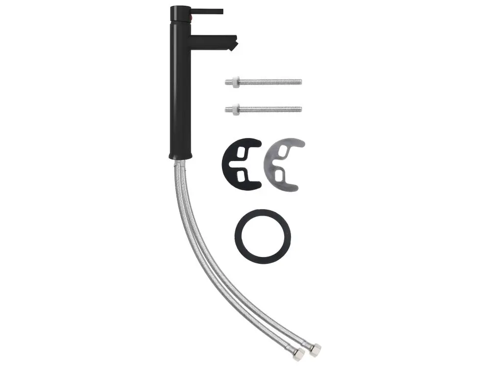 Lavabo vasque salle de bain diamètre 42 cm avec robinet et drain à poussoir verre trempé 02_0002850