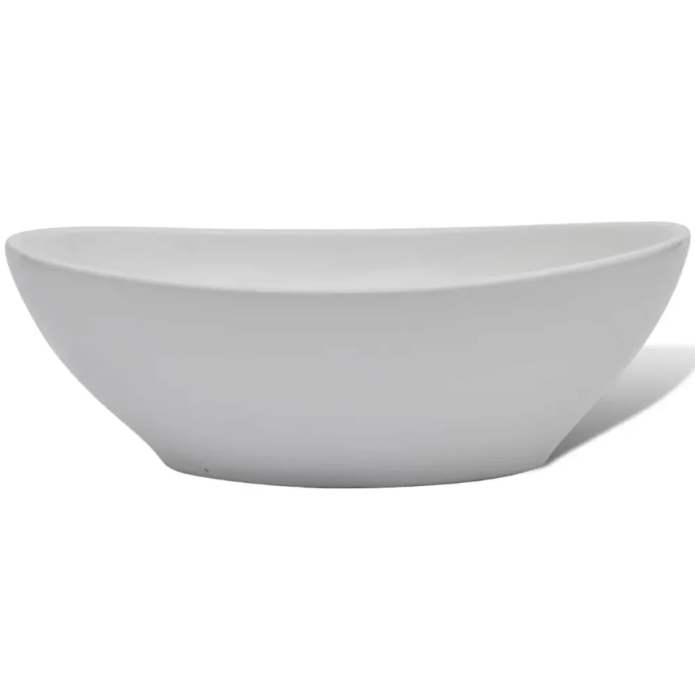 Mitigeur de douche Lavabo de salle de bain avec mitigeur céramique ovale blanc 02_0002843