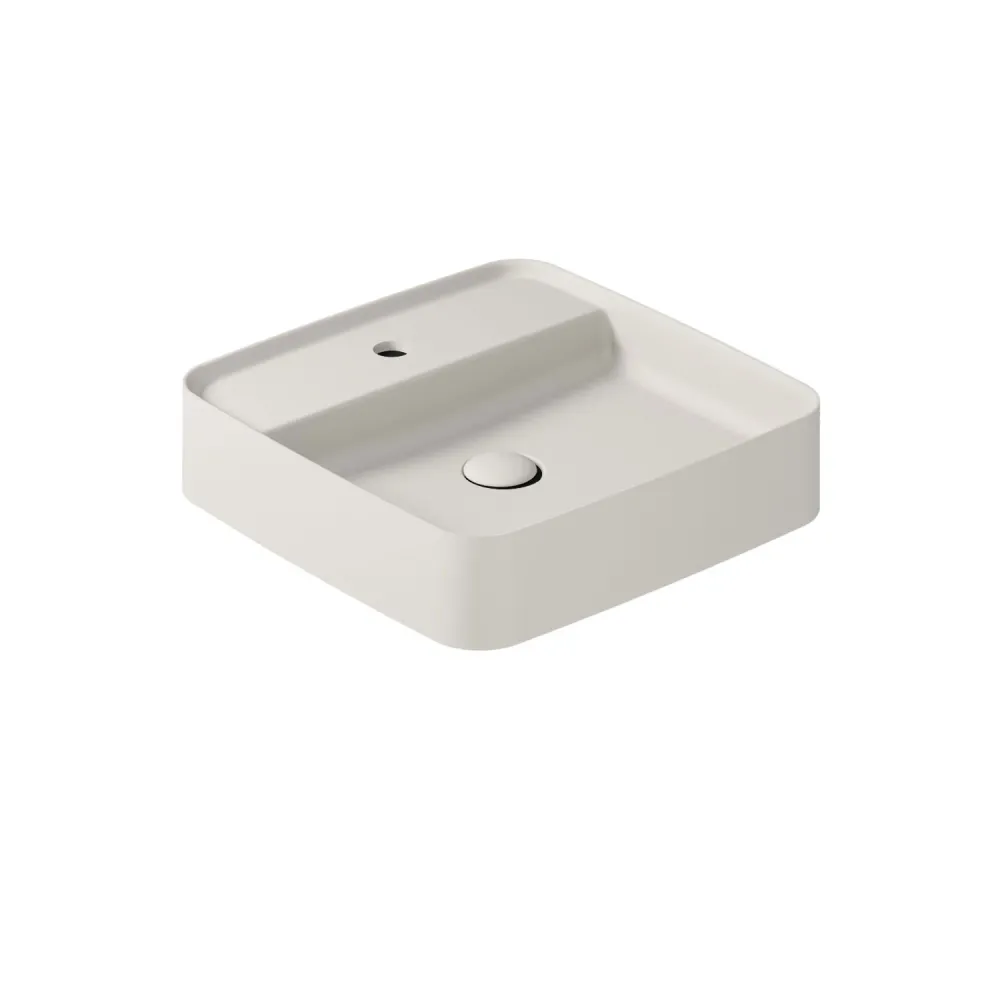 Robinet cascade Lavabo à poser avec plan robinetterie série Smart-B de Ceramica Galassia - Sabbia 45cm