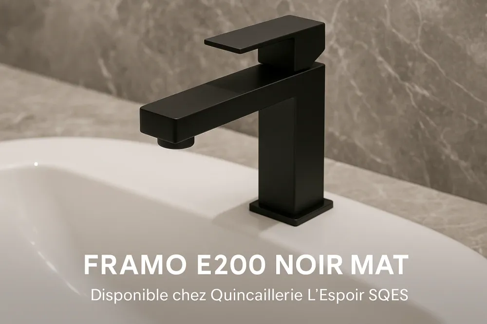 Robinet à détection Mitigeur Lavabo + Vidage FRAMO E200 Noir Mat - Robinetterie Italienne Privilégié