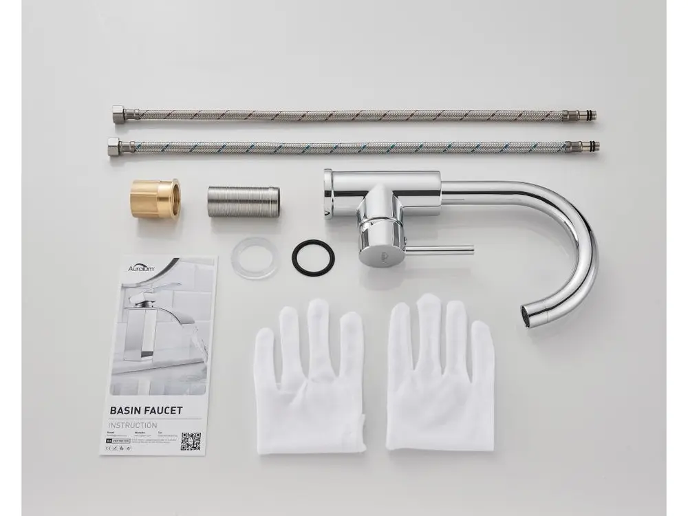 Robinet Lavabo Pivotant 360°,Robinetterie Design Courbé Traditionnel pour Salle Bains,Mitigeur Vasque à Poser,Lave-main Ch...