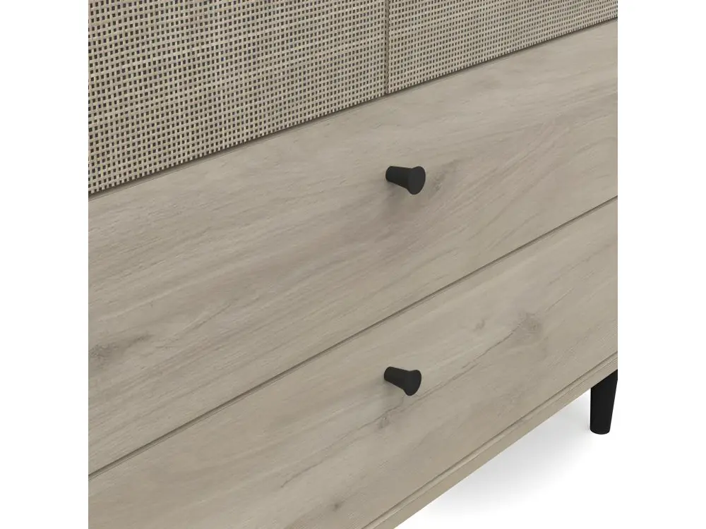Armoire penderie 4 portes battantes + 2 tiroirs Chêne évident - GONSAI - L 191 x l 50 x H 221 cm