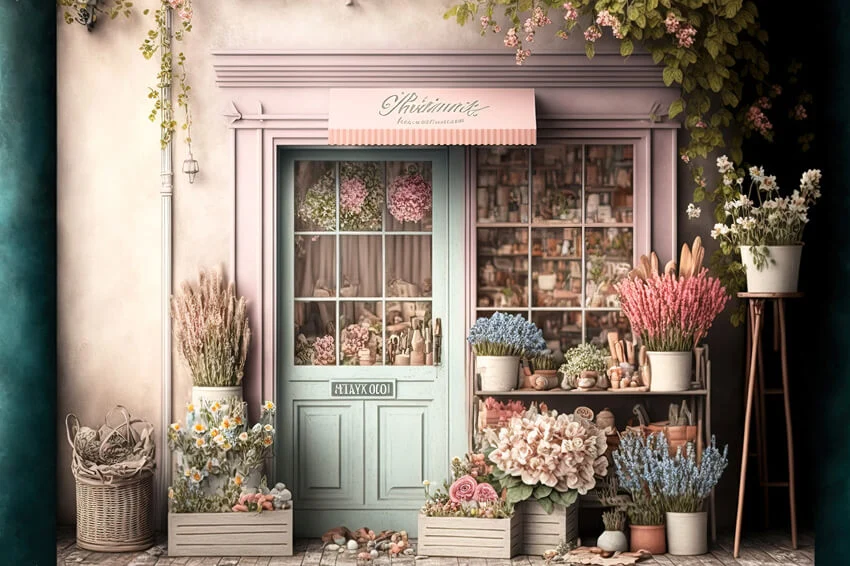 Charnière invisible Toile de Fond de Porte de Vitrine Fleur Rose M5-41