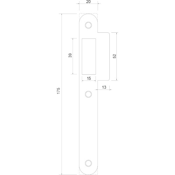 Verrou à code Gâche plate pour serrure à larder pour menuiserie bois HT 719 BDC - réversible - MARQUES