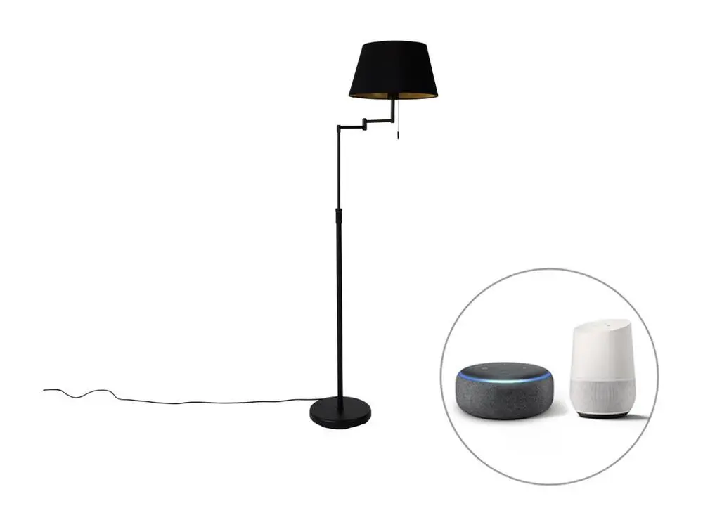 Guirlande lumineuse Lampadaire intelligent noir avec abat-jour noir avec Wifi A60 - Ladas Prestigieux