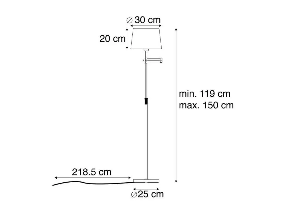 Guirlande lumineuse Lampadaire intelligent noir avec abat-jour noir avec Wifi A60 - Ladas Prestigieux