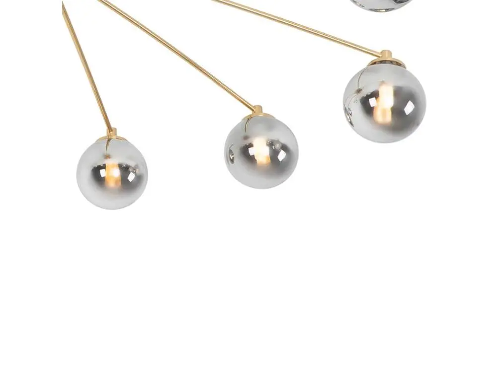 Lampe à lave Plafonnier novateur or 8 lumières avec verre fumé - Athènes