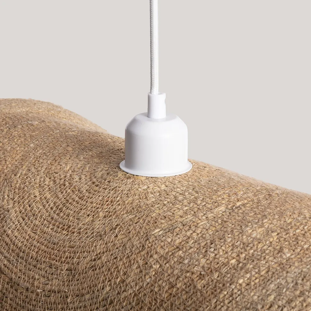 Luminaire à effet Lustre fibres naturelles avec éclairage LED Devmani-L