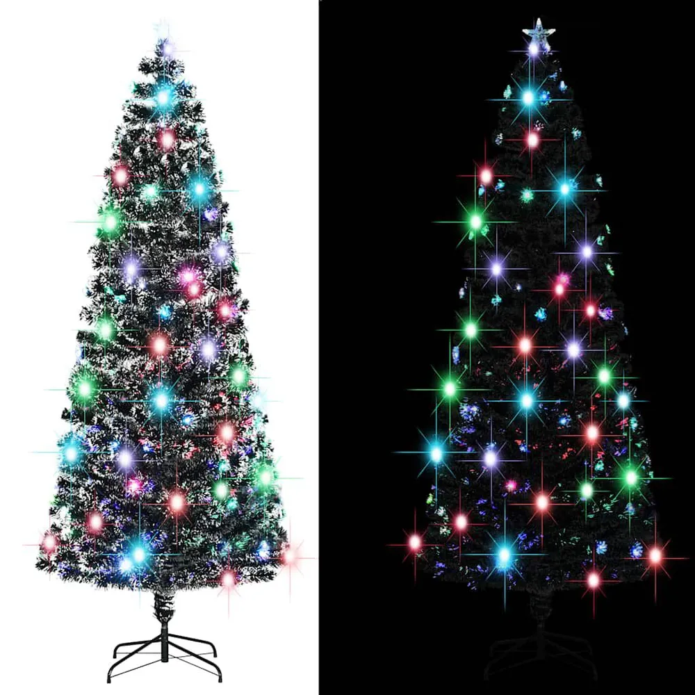 Lustre à cristaux Arbre de Noël pré-éévidenté avec support 240 cm fibre optique