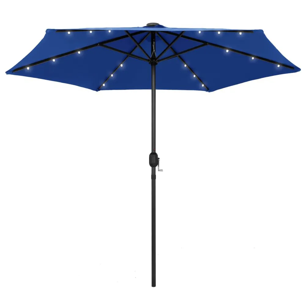 Balise solaire Parasol de jardin et lumières LED mât en aluminium bleu azuré