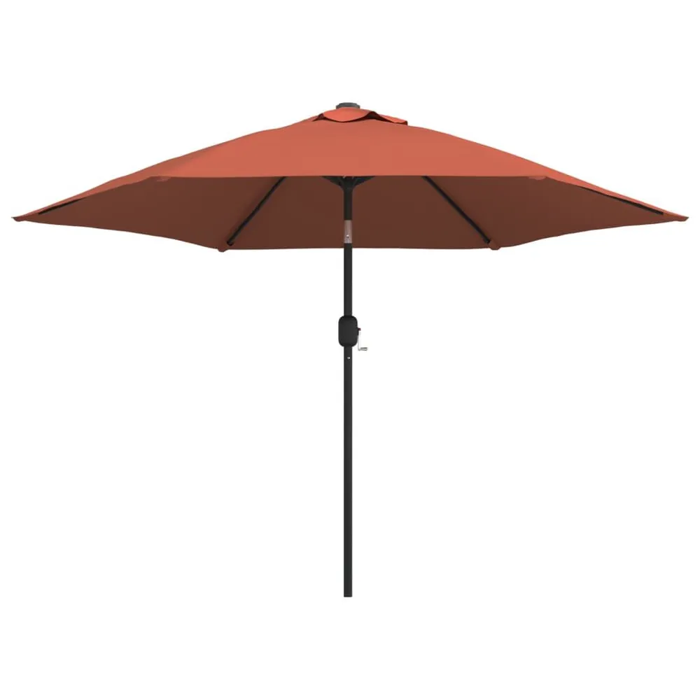 Lanterne murale Parasol de jardin avec lumières LED et mât en acier terre cuite