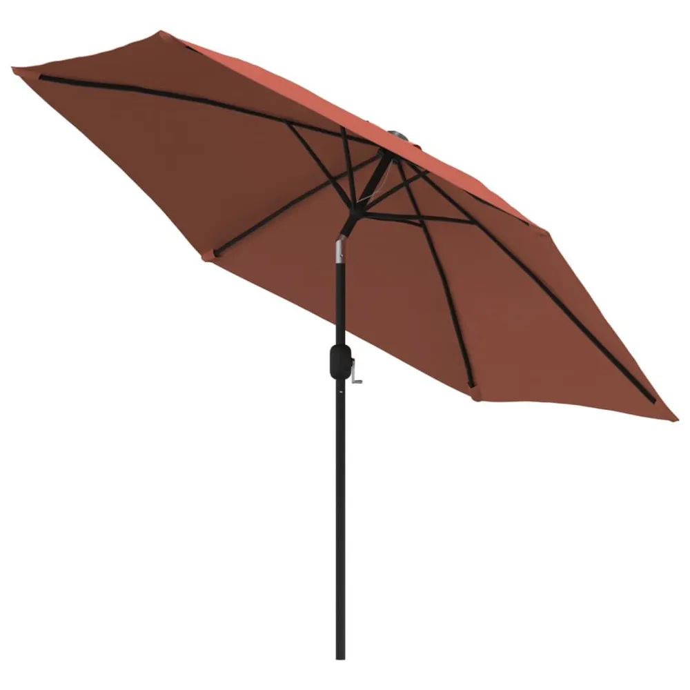 Lanterne murale Parasol de jardin avec lumières LED et mât en acier terre cuite