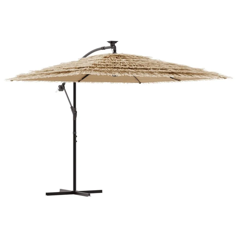 Parasol de jardin avec LED et mât en acier marron 246x246x230cm en finition anthracite