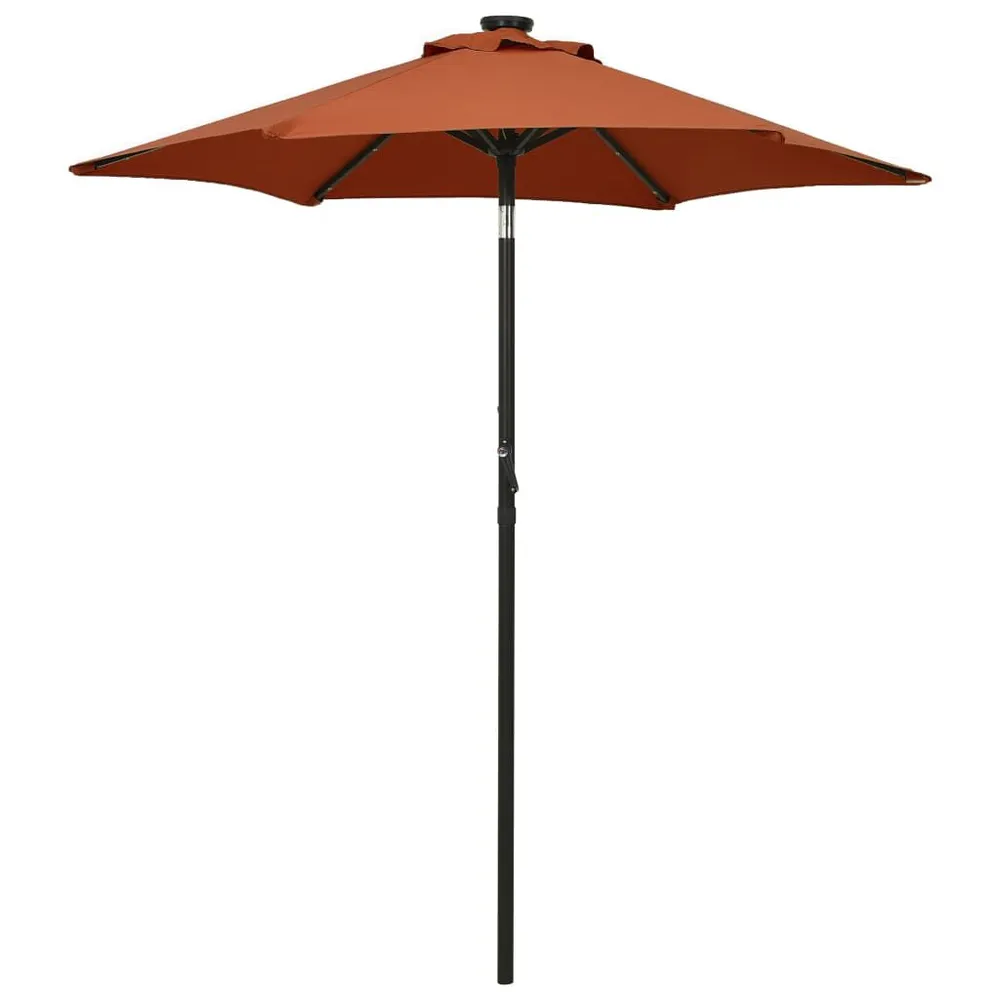 Parasol de jardin avec lumières LED terre cuite aluminium pour jardin et patio