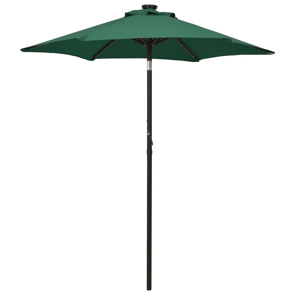 Parasol de jardin avec lumières LED vert 200x211 cm aluminium avec kit de fixation