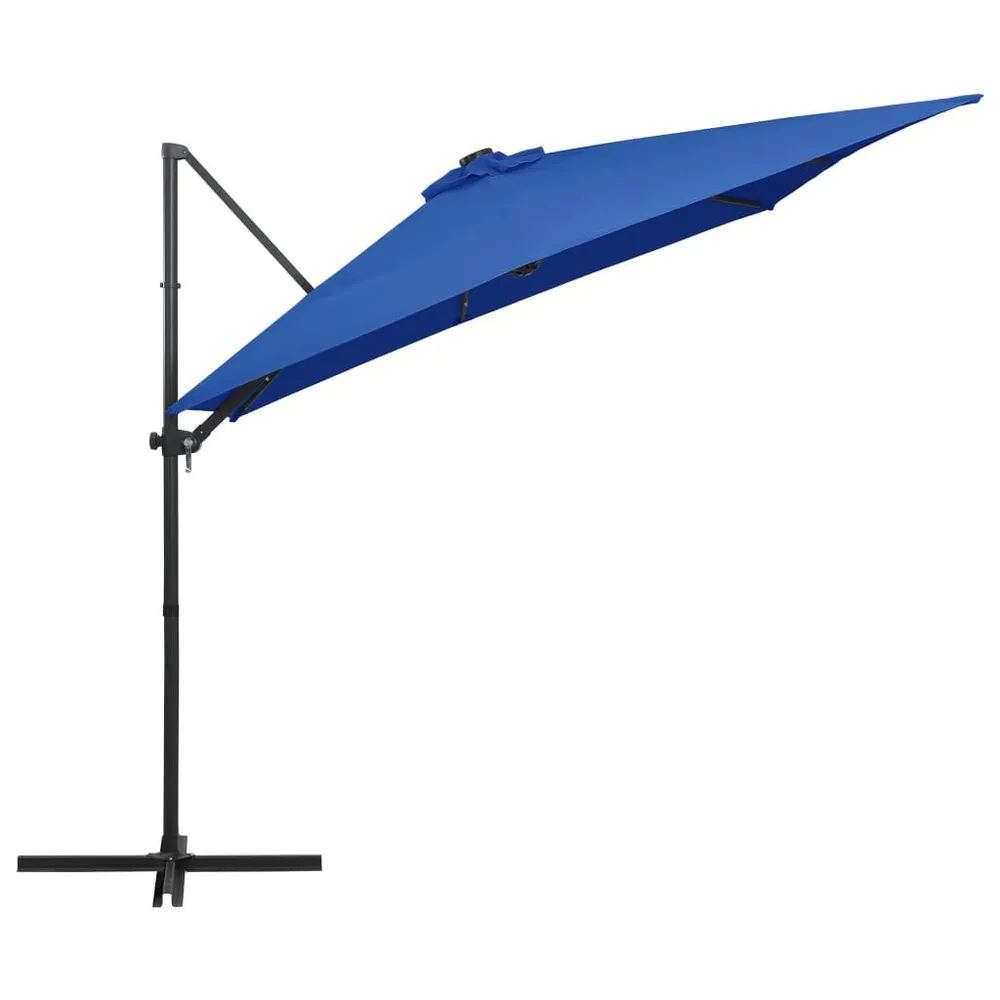 Parasol de jardin en porte-à-faux lumières LED et mât en acier en finition anthracite