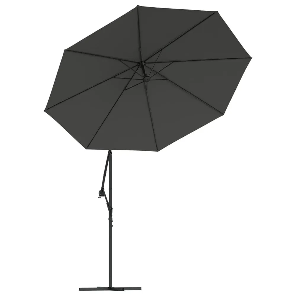 Parasol de jardin en porte-à-faux et lumières LED mât en acier avec kit de fixation