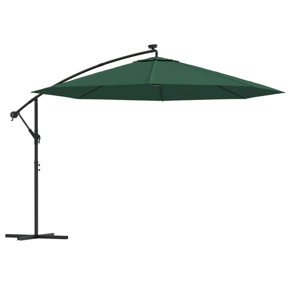 Parasol de jardin en porte-à-feux et lumières LED mât en métal pour sécurité périmétrique