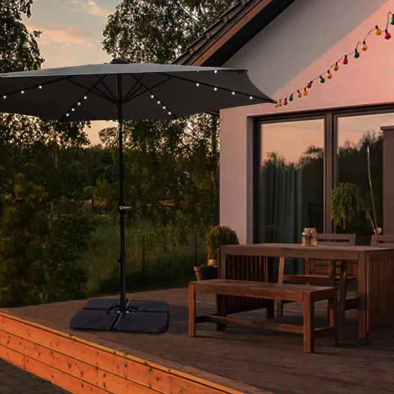Projecteur solaire Parasol droit lumineux - 2,95m - anthracite