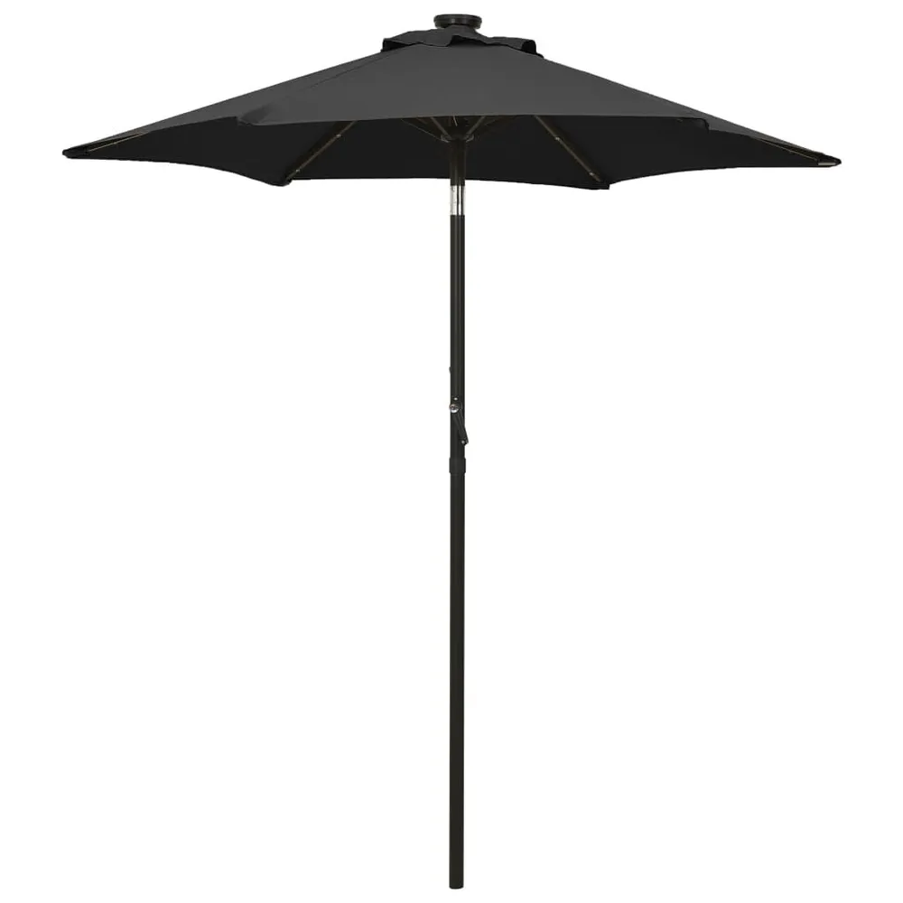 Projecteur solaire Parasol de jardin avec lumières LED noir 200x211 cm aluminium
