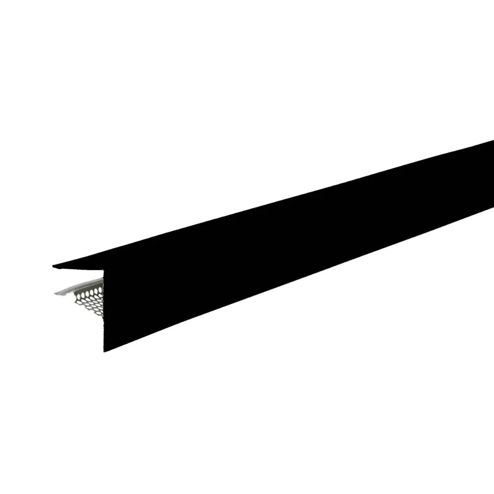 Éclairage Décoratif LED Moulure ventilée pour haut de mur en noir, 1'' x 10'