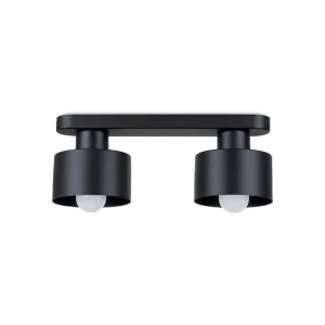 Éclairage Décoratif LED Plafonnier tendance en acier - 2 sources lumineuses - L.34 x H.13 cm - noir