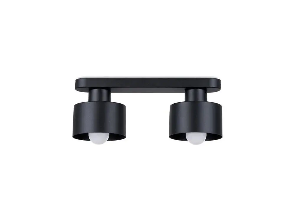 Éclairage Décoratif LED Plafonnier tendance en acier - 2 sources lumineuses - L.34 x H.13 cm - noir