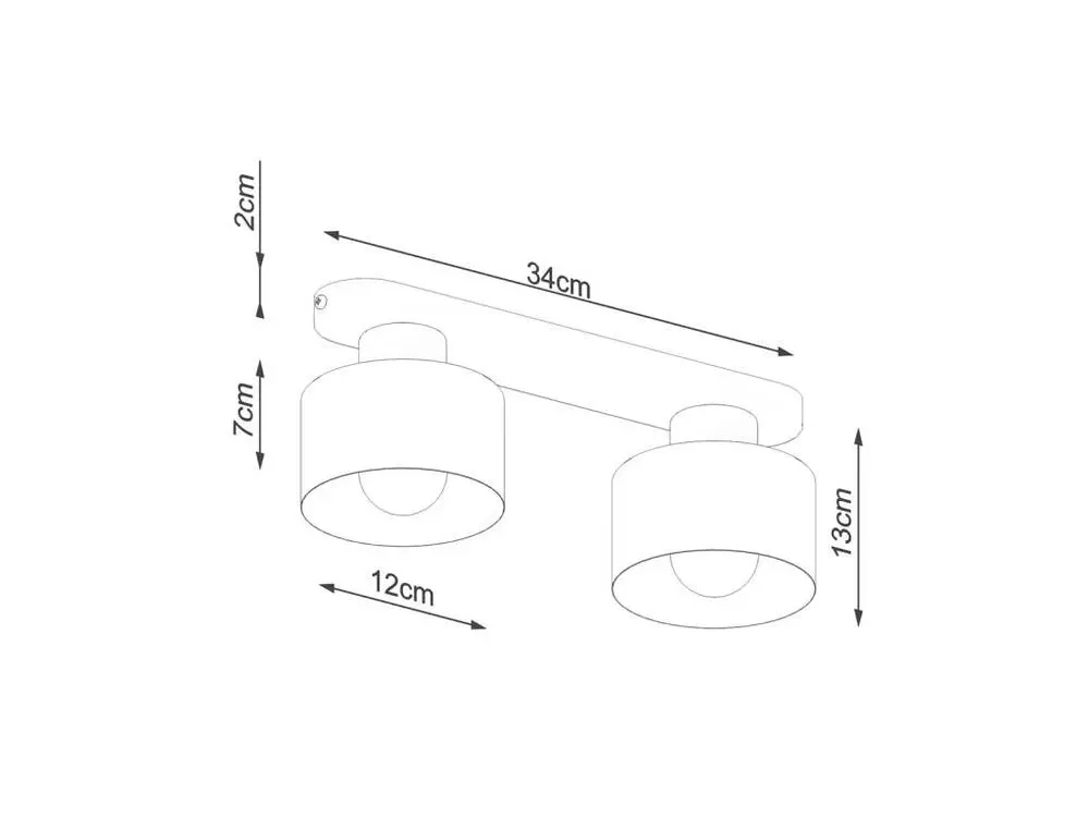 Éclairage Décoratif LED Plafonnier tendance en acier - 2 sources lumineuses - L.34 x H.13 cm - noir